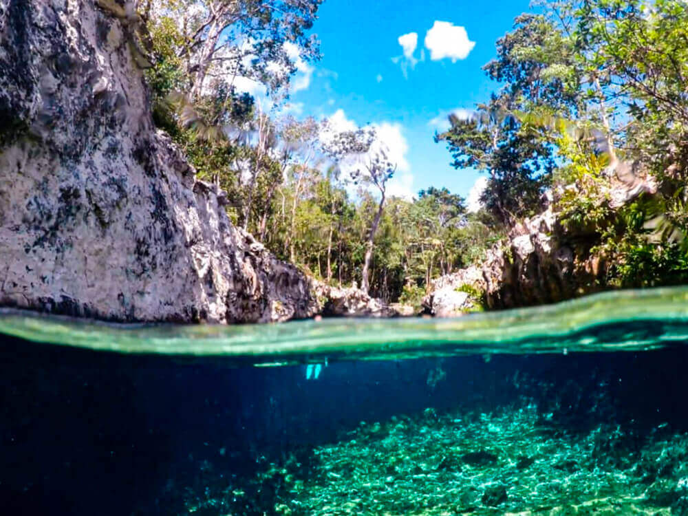 Tulum experience with cenotes and Statue of mother nature