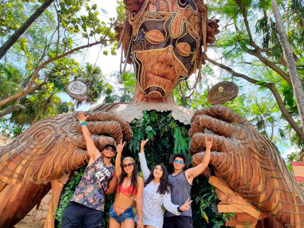 Tulum experience with cenotes and Statue of mother nature